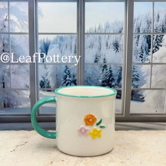Happy Flowers Multi Colored Ceramic 18oz Camper Mug - Picture 6 of 9